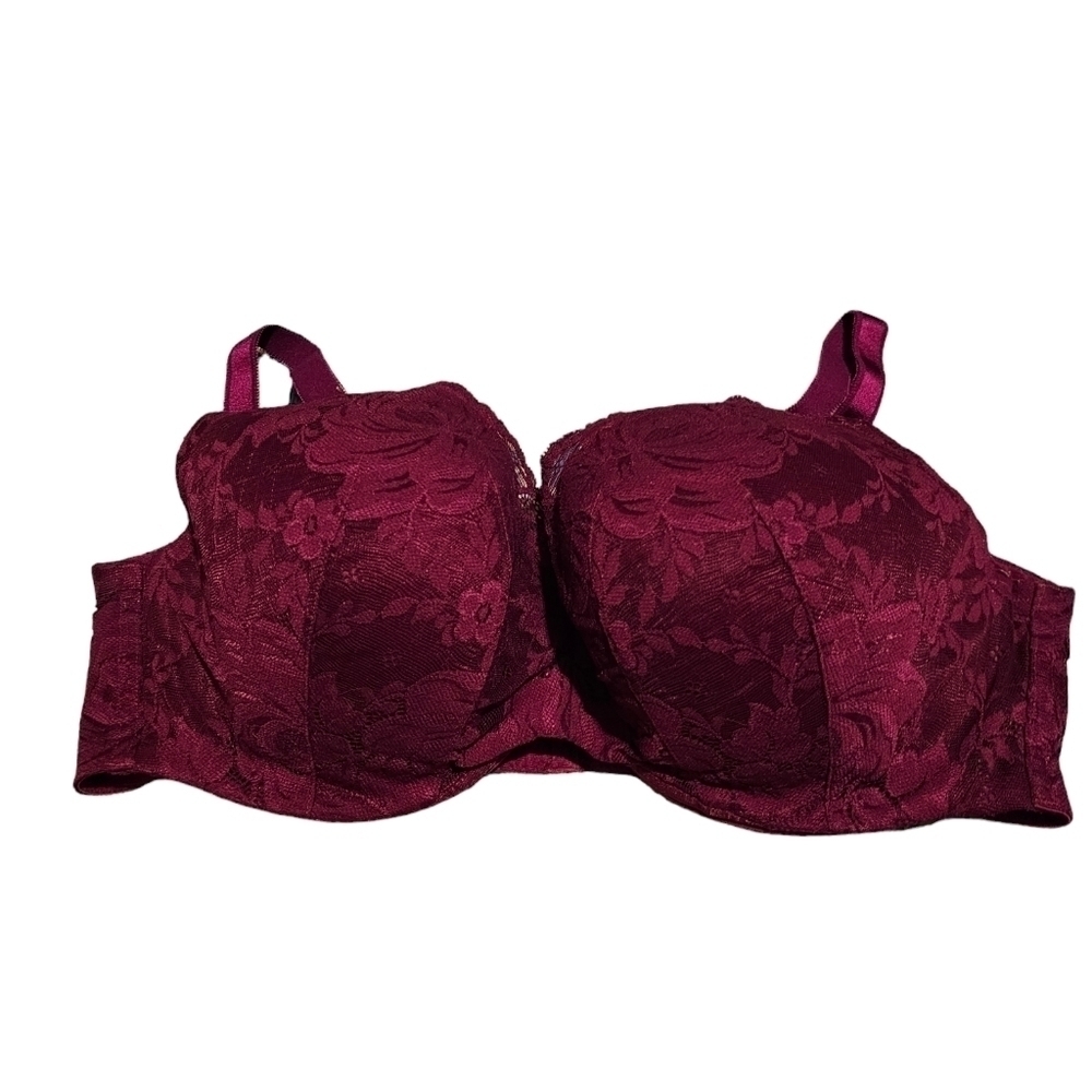 Torrid dark pink underwire magenta lace bra sz 42 DD WL333